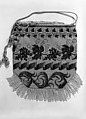Pouch, Glass, silk, linen, American